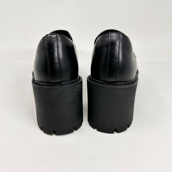 Women's Black Loafer Heels - Picture 12 of 13